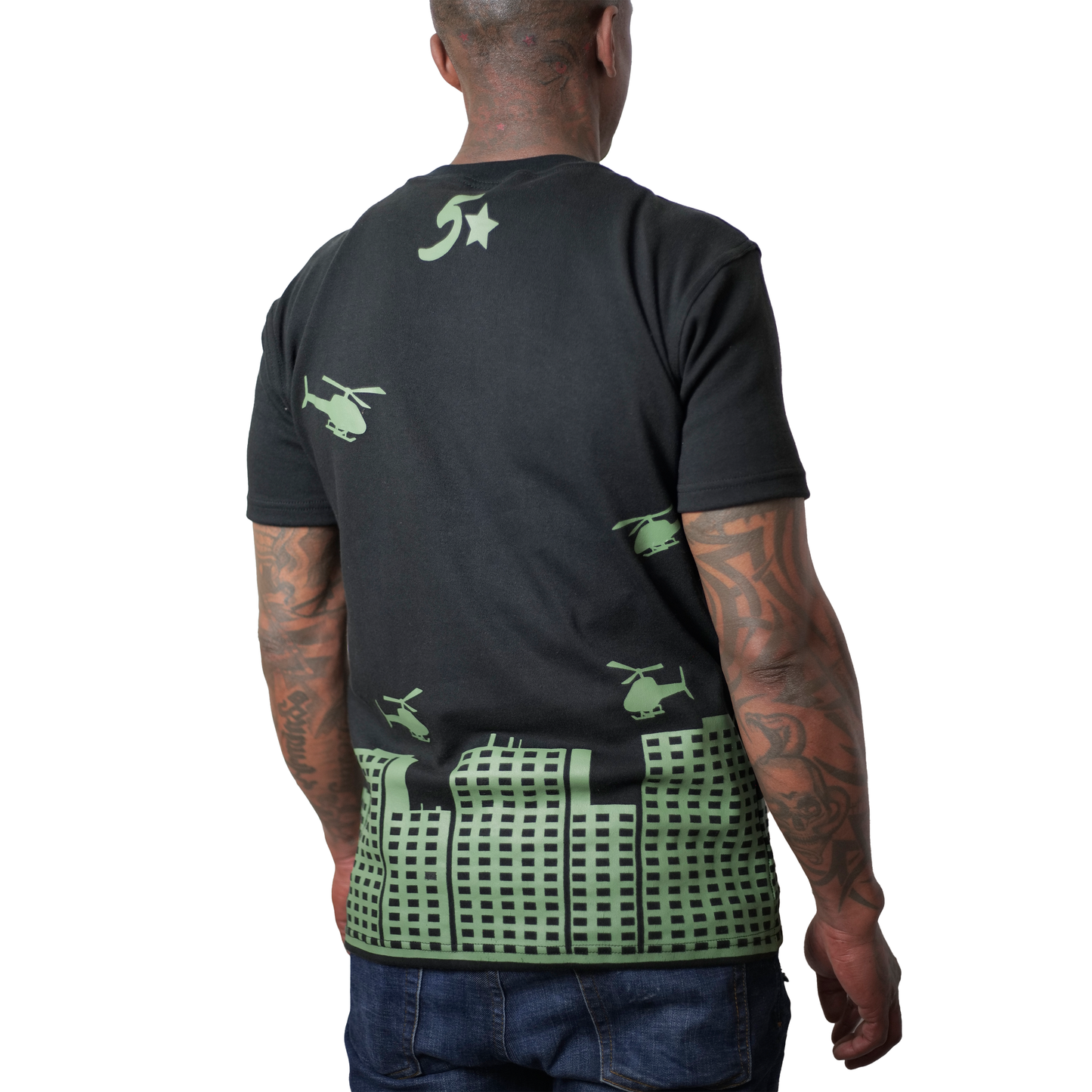 Black W/ Green HODR Logo - Men's T-Shirt