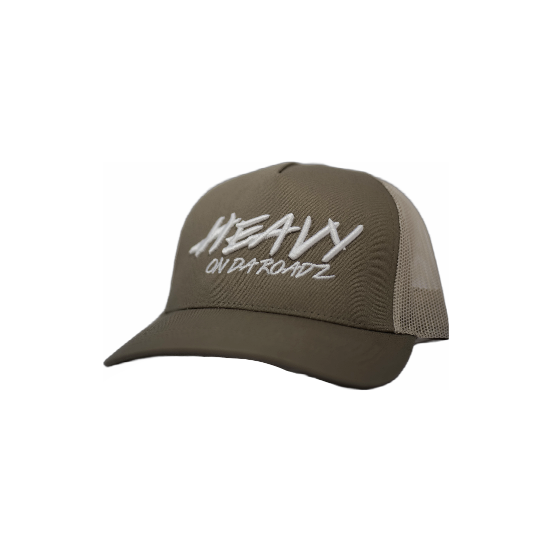 Cream Trucker Hat with White Logo