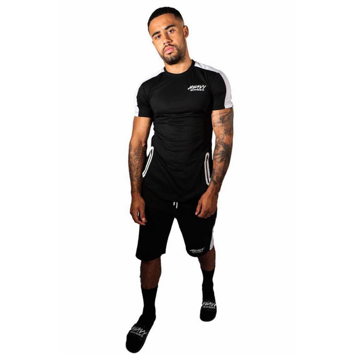 Black and White Shorts Set