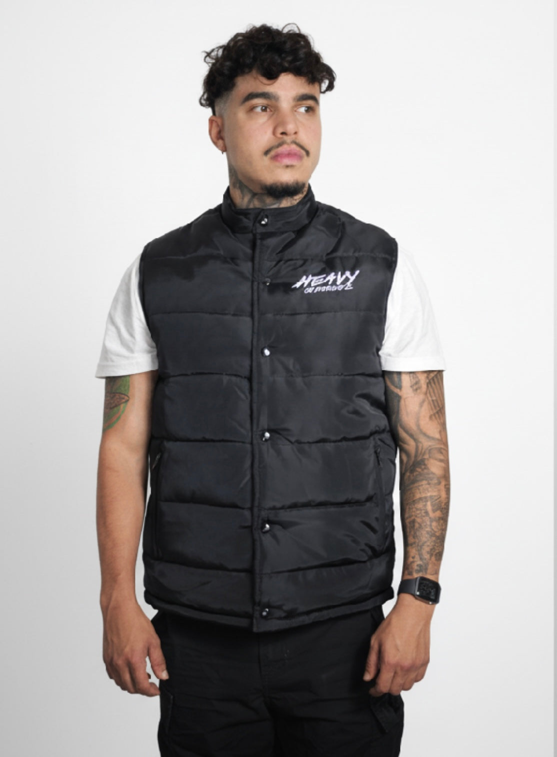 Black Body Warmer with White logo