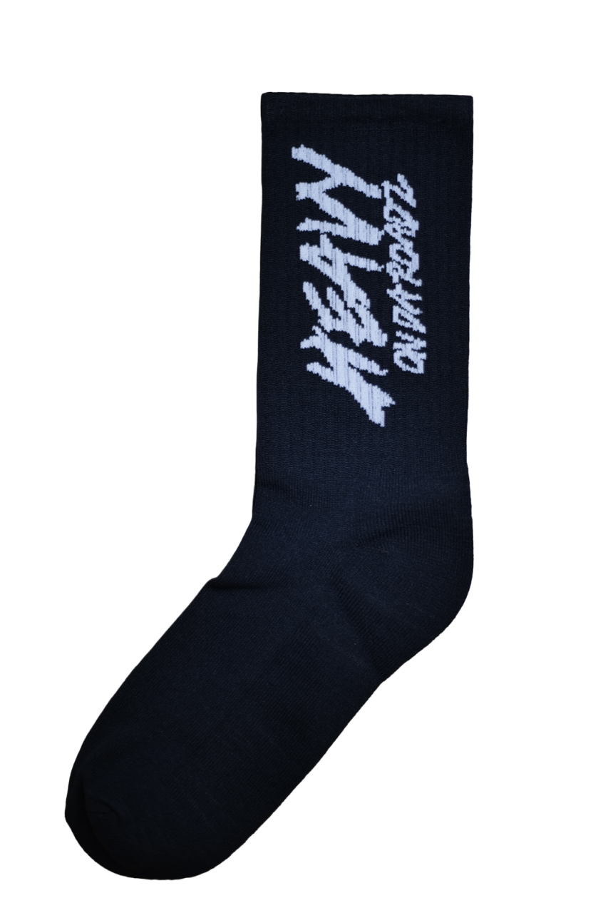 Black Socks with White Logo