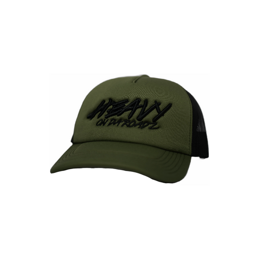 Green Trucker Hat with Black Logo